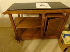 1960's A. Brandt Solid Oak Brunch/Tea Cart- RARE PIECE- Extends to 72" 
