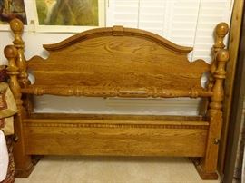 queen/full oak head/foot board and frame