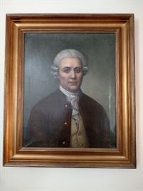 Antique framed oil painting of a gentleman