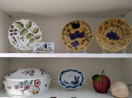 French majolica plates, Royal Worcester and more