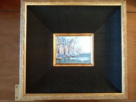Framed painting on enamel
