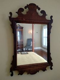 Miniature antique American mahogany wall mirror
