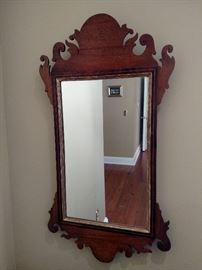 Antique American mahogany wall mirror