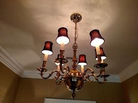 Williamsburg brass six light chandelier