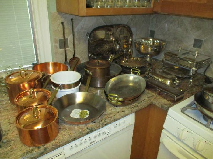 COPPER COOKWARE, SILVERPLATED