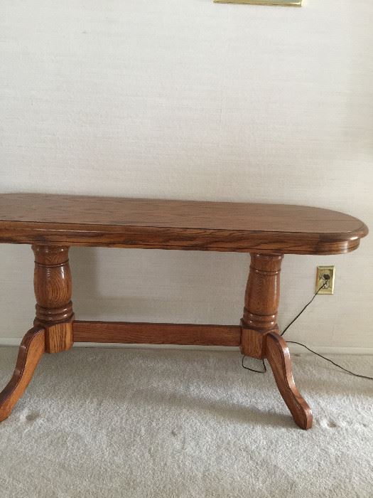 Wooden table  approx 26 ht  54 wide  17 depth