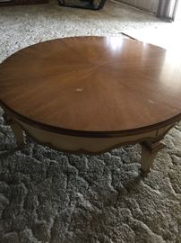 Coffee table, wooden   approx 16 inch ht  43 inch circumference
