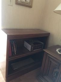 2 shelf bookcase   approx 32 inch ht  34 inch wide and   13 inch depth