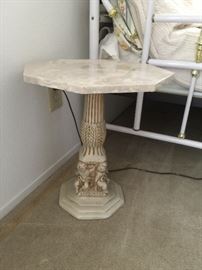 Marble top table   approx 18 inch ht 