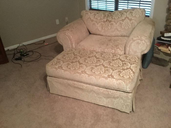 Extra large chair & other ottoman 