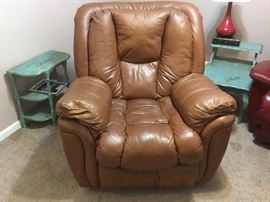 La-Z-boy rocker, swivel, recliner; small shelf and end table with chalk paint