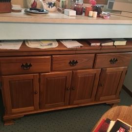 Walnut fold out cabinet. The top opens up