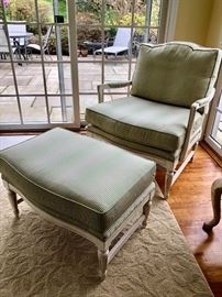 Ethan Allen "Stockton" Armchair & Ottoman