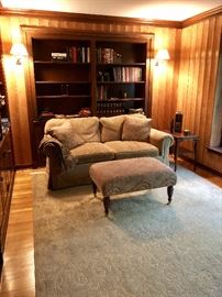 Study/Library Filled With Books & Designer Edward Ferrell Sofa & Ottoman