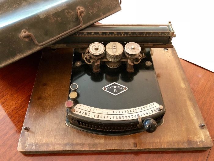 Super RARE German 1920's Gundka 5 Index Typewriter 