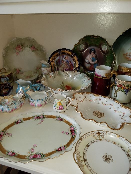 Back left corner is an RS Prussia berry set, other fine china for sale