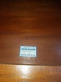 Label in desk drawer....genuine mahogany