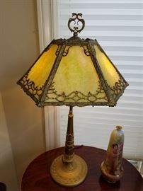 Stained glass panel lamp (six panel)