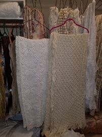 Linens include these crocheted bedspreads.  There is also a wonderful matched pair of lace twin bedspreads.  