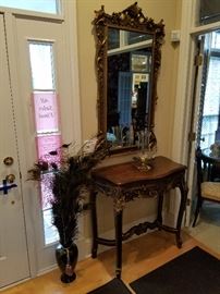 Hall table (credenza) and matching mirror