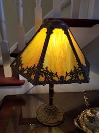 6-panel stained glass lamp