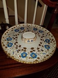 Hand painted decoration on this 19th Century lazy susan