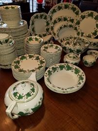Wedgwood's "Napoleon Ivy".  A huge, assembled set.  Over 20 dinner plates.  Over 30 cups.....lots of serving pieces.
