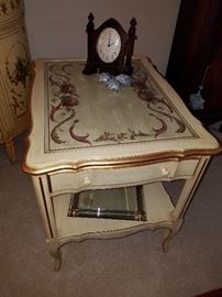 Another Kozak (?) table with drawer, and glass over top surface