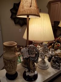 Lamps, figures, etc.
