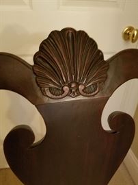 Carved shell detail on chair