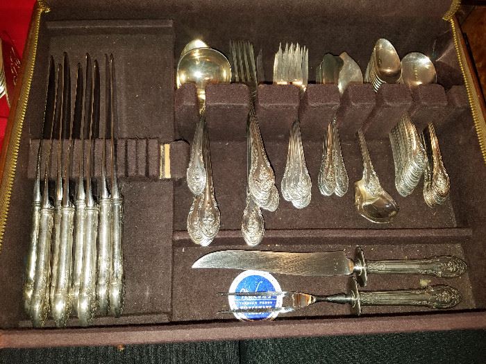 Silverplate flatware set for about 8 people