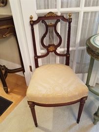 Lyre back chair with ormolu mounts