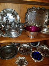 Silverplate of various ages and styles