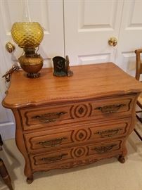 Bradley & Hubbard lamp on 3 drawer chest