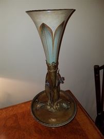 Art glass vase...not signed, and there's a crack in the glass.  Bummer!