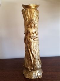 Signed Louchet gilt bronze vase