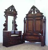LOT 1830, 2 PC VICT. WAL. M-T BR SUITE, BED-103”T, 58”W, DRESSER-103”T