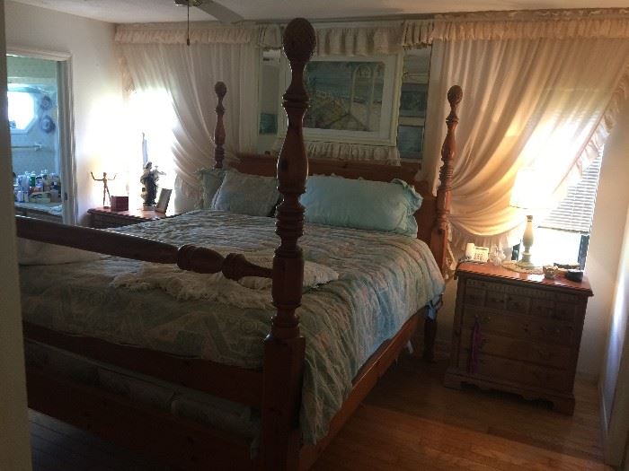 solid wood king bed