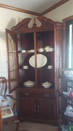 Mahogany Glass Front Light Hutch,