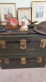 Vintage Footlockers Brass Hardware