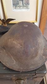 Helmet wore by Henry J. Olson WW1 44th Engineer