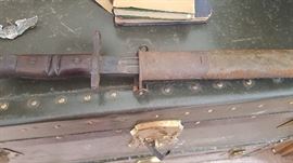 WWI-Vintage-Remington-1913-9-17-Bayonet-For-Enfield-Rifles-Restamped-US-scabbard Carried in Battle in France by Henry J. Olson