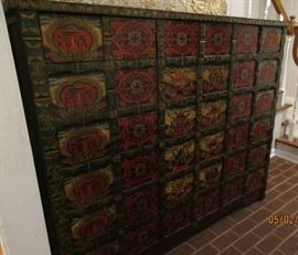 Asian piece opens 37" across, 18" deep. 73" tall