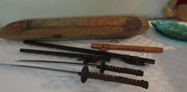 bowl and Japanese knives