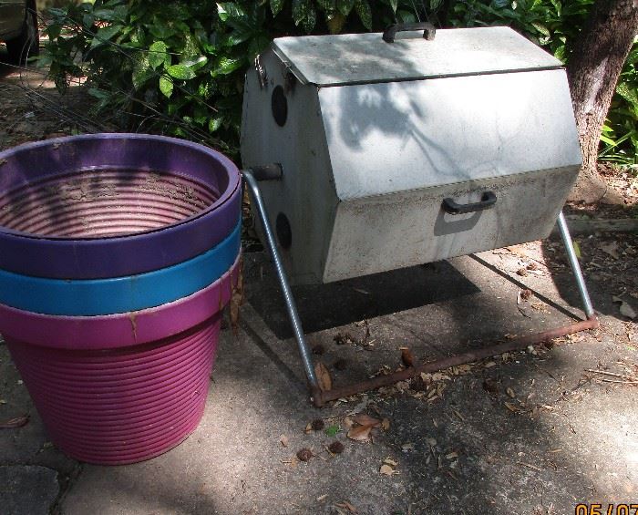 composter and large pots