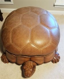 turtle footstool leather