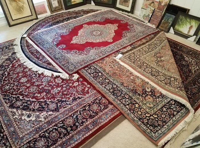 8 rugs from India, Persia, Turkey includes 3 runners