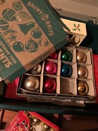 Vintage Shiny Brites and other VTG glass ornaments