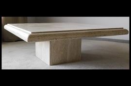 Large Classic Solid Marble Coffee Table. Bring extra folks with you for a loading party when you win this. 42" X 42" X 16" H.