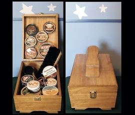 Vintage Shoe Shine Kit with Shoe Polish.
